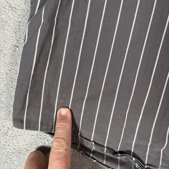 Avirex Shirt Mens Size XXL Button Up Gray White Stripes Jesse Pinkman Y2K Grunge - Picture 7 of 16